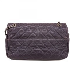 Chanel Shoulder Bag Matelasse Caviar Skin Purple Women's