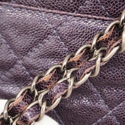 Chanel Shoulder Bag Matelasse Caviar Skin Purple Women's