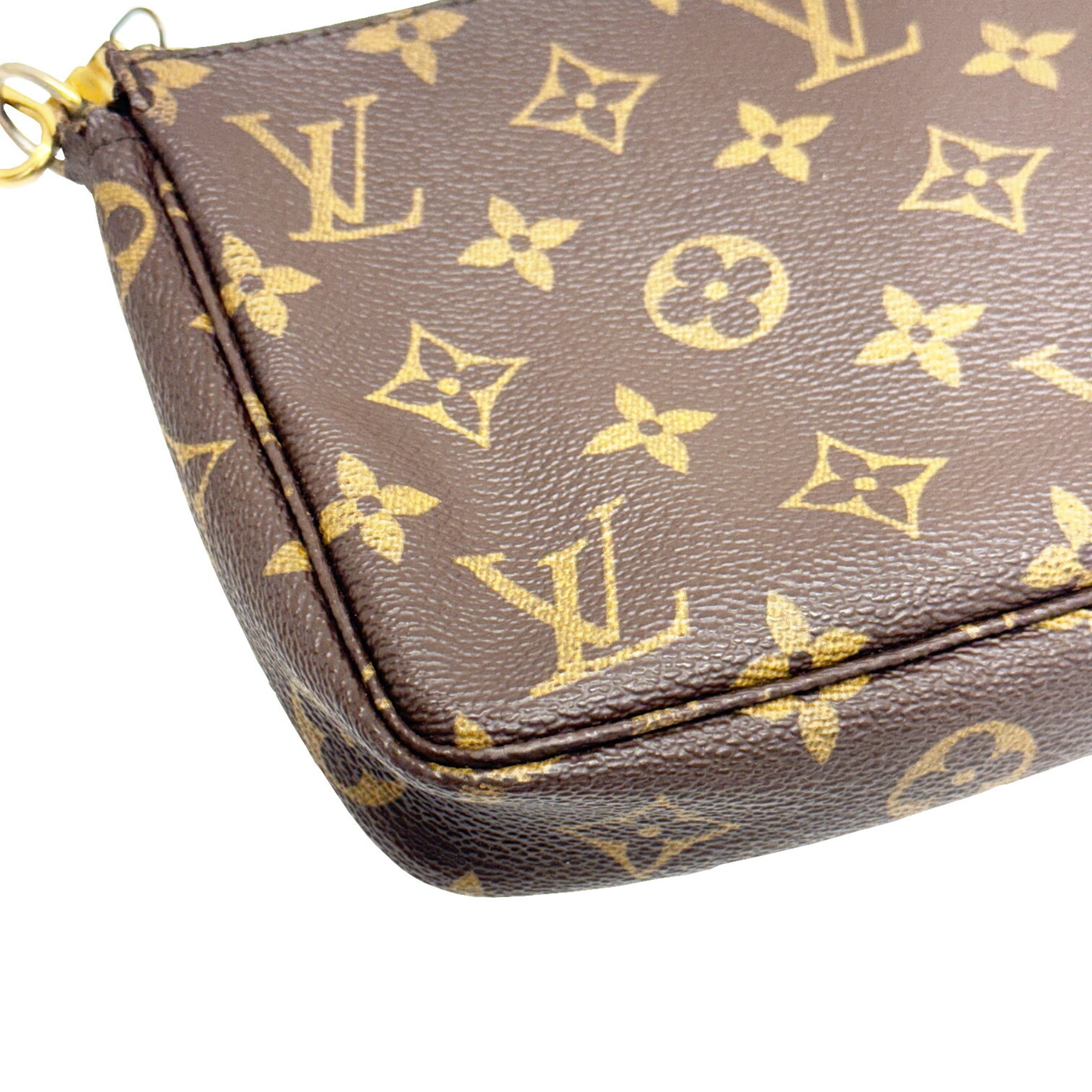 Louis Vuitton LOUIS VUITTON Pochette Accessoires M51980 SL1908 Pouch Handbag Women's Monogram Brown