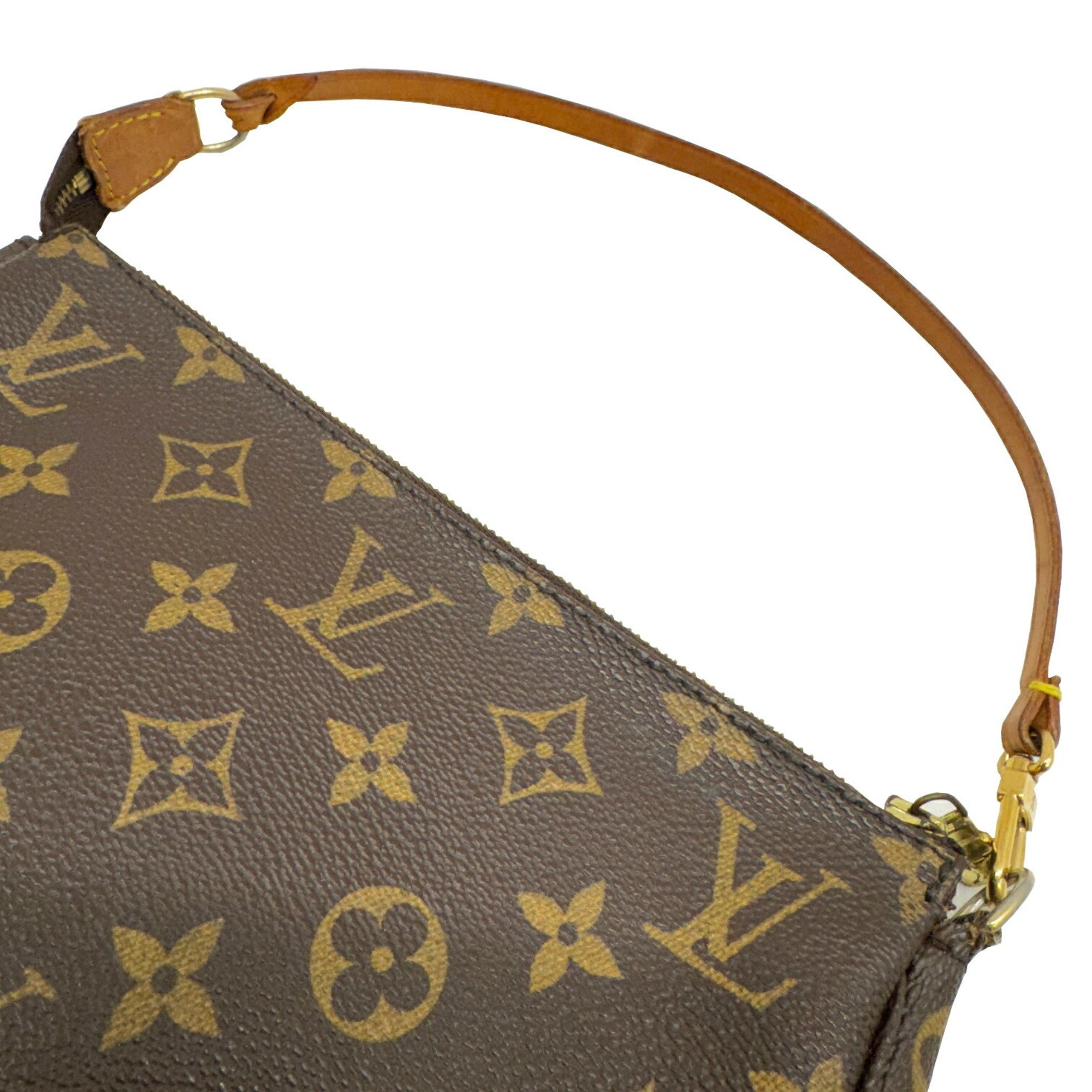 Louis Vuitton LOUIS VUITTON Pochette Accessoires M51980 SL1908 Pouch Handbag Women's Monogram Brown