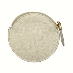 PRADA Saffiano wallet/coin case in leather, white, 1MM006