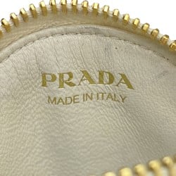 PRADA Saffiano wallet/coin case in leather, white, 1MM006