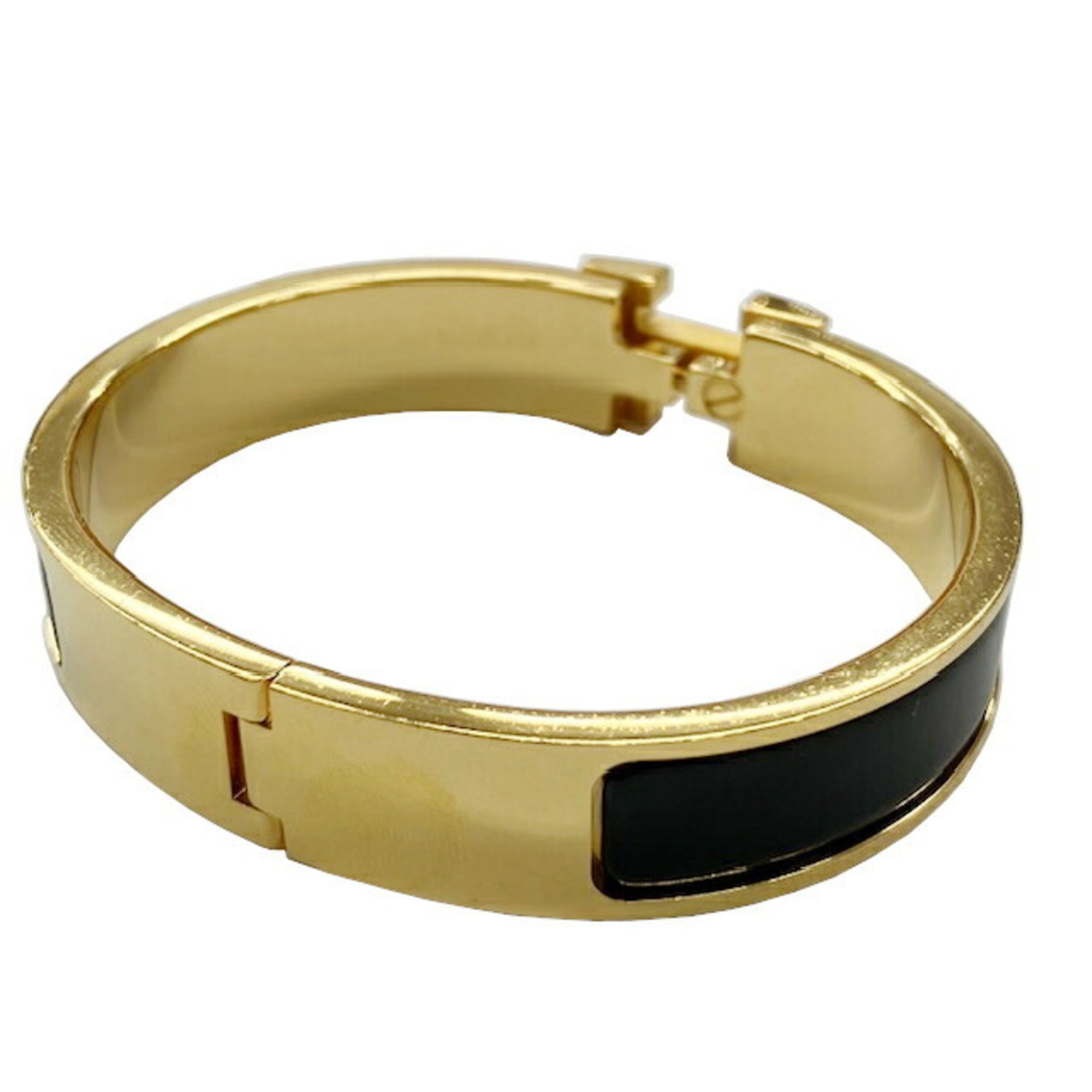 HERMES Click Clack Black H Bangle Bracelet for Women