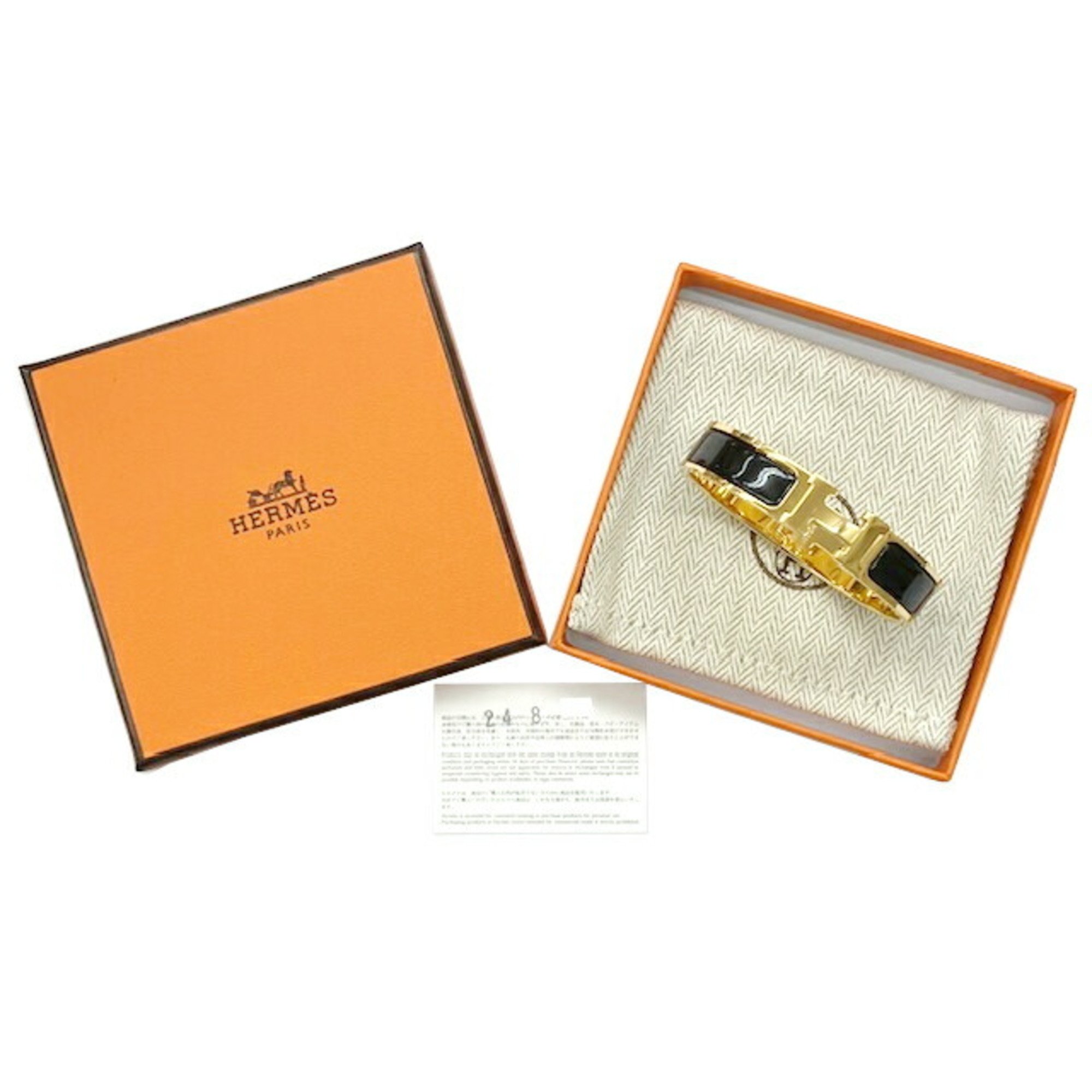 HERMES Click Clack Black H Bangle Bracelet for Women