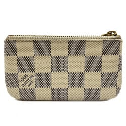 LOUIS VUITTON Damier Azur Pochette Cle White N62659 Men's Women's Wallet/Coin Case Coin Purse Gold