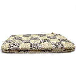 LOUIS VUITTON Damier Azur Pochette Cle White N62659 Men's Women's Wallet/Coin Case Coin Purse Gold