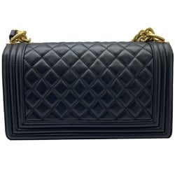 CHANEL Boy Chanel Chain Shoulder Bag 25 Lambskin Black A67086 Double Coco Mark Women's Men's