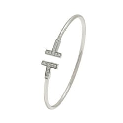 Tiffany T Diamond Wire K18WG White Gold Bangle