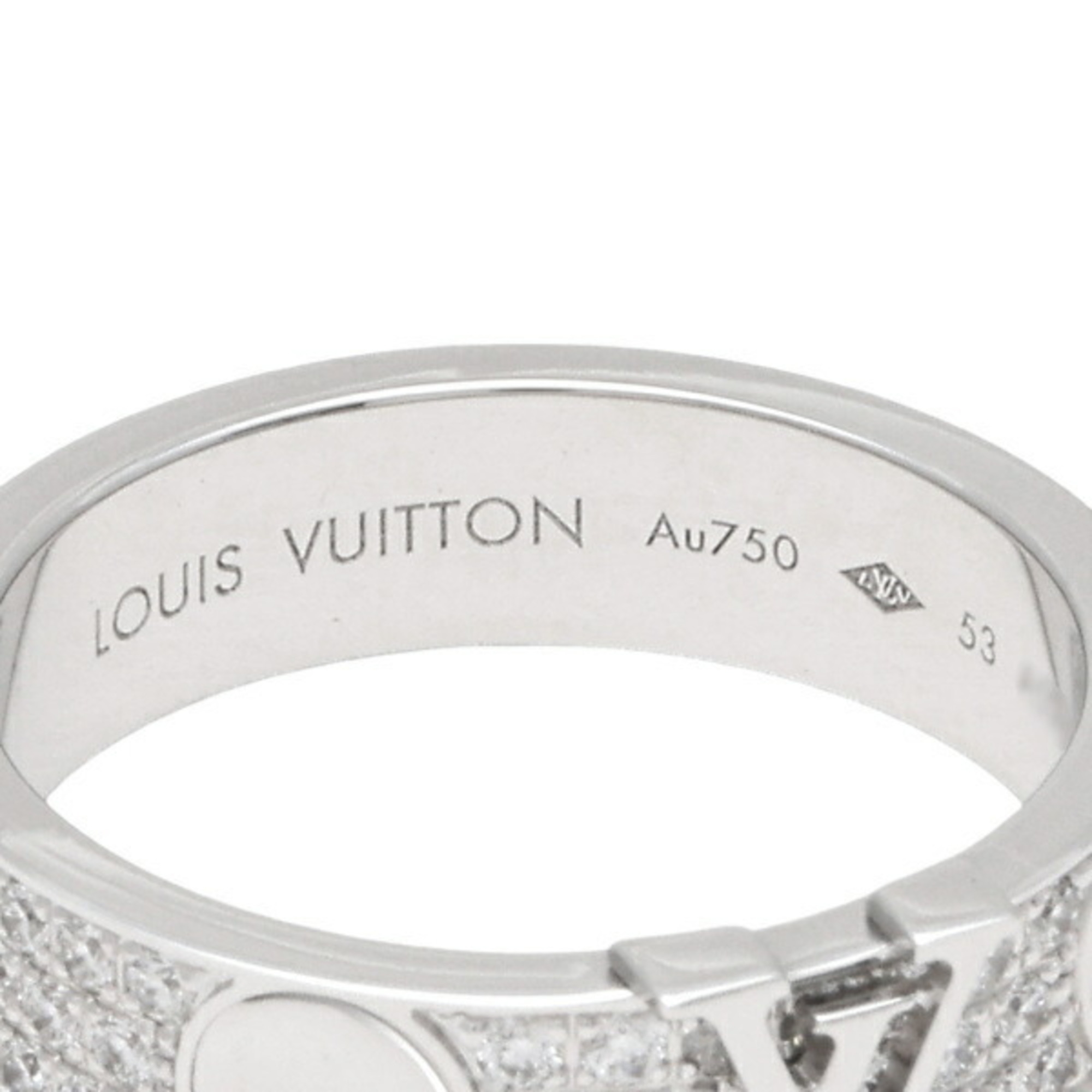 Louis Vuitton Empreinte LV K18WG White Gold Ring