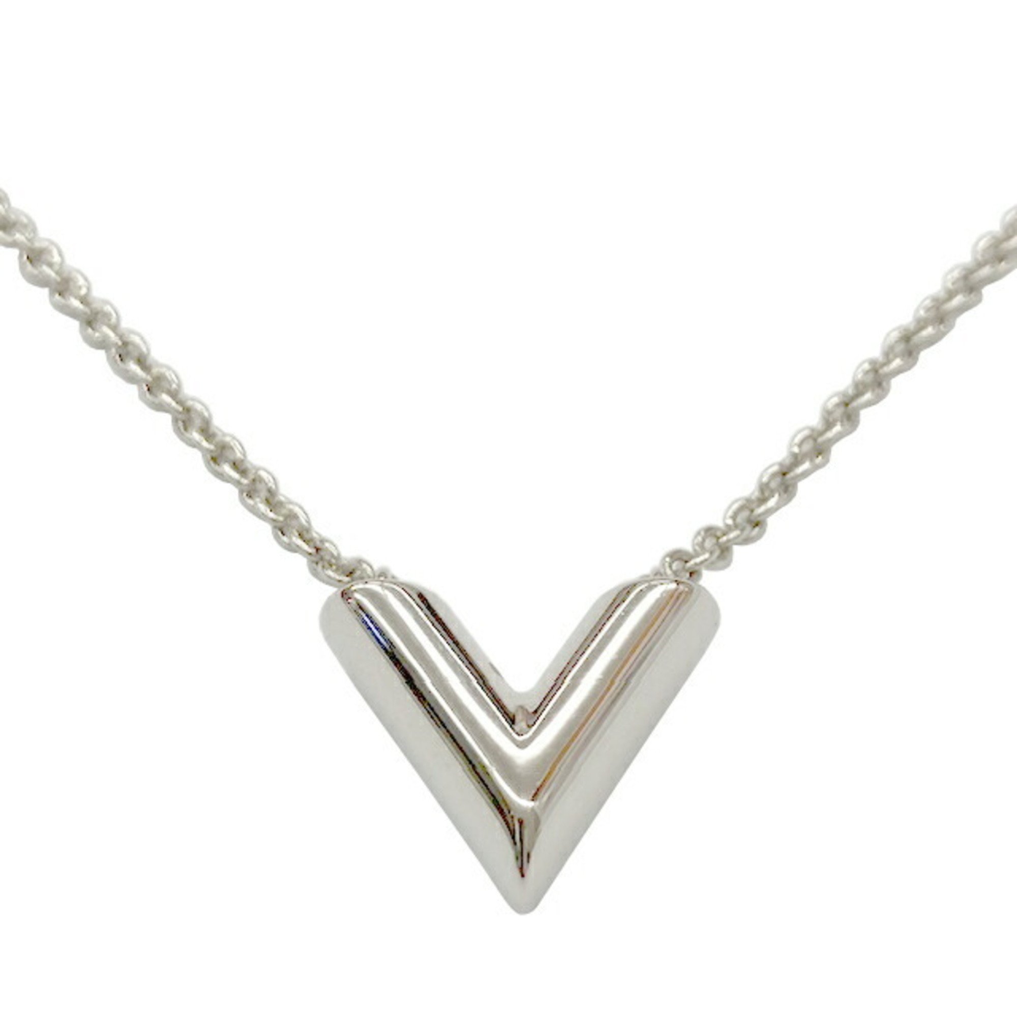 LOUIS VUITTON Louis Vuitton Necklace Essential V Silver M63197 LE0251 Pendant Men's Women's