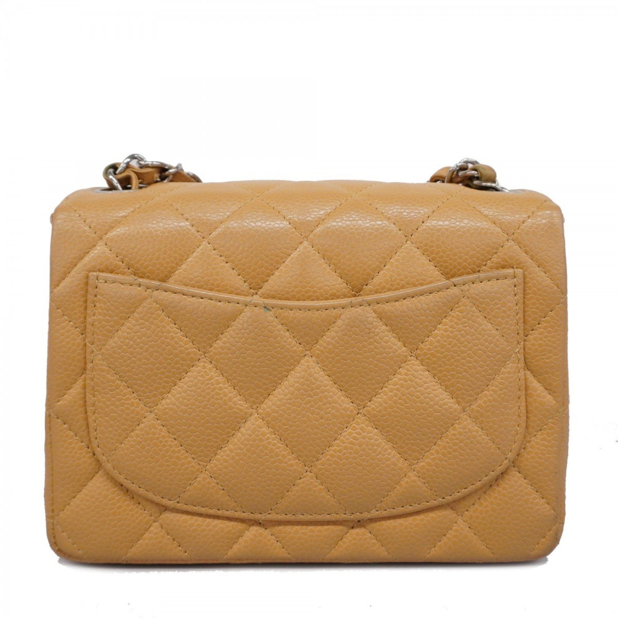 Chanel Shoulder Bag Matelasse Caviar Skin Beige Women's