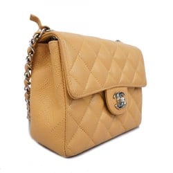 Chanel Shoulder Bag Matelasse Caviar Skin Beige Women's