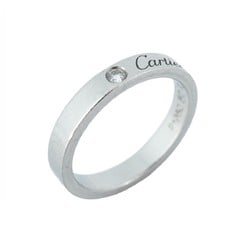 Cartier Ring Engraved 1PD Diamond Pt950 Platinum #52 Ladies