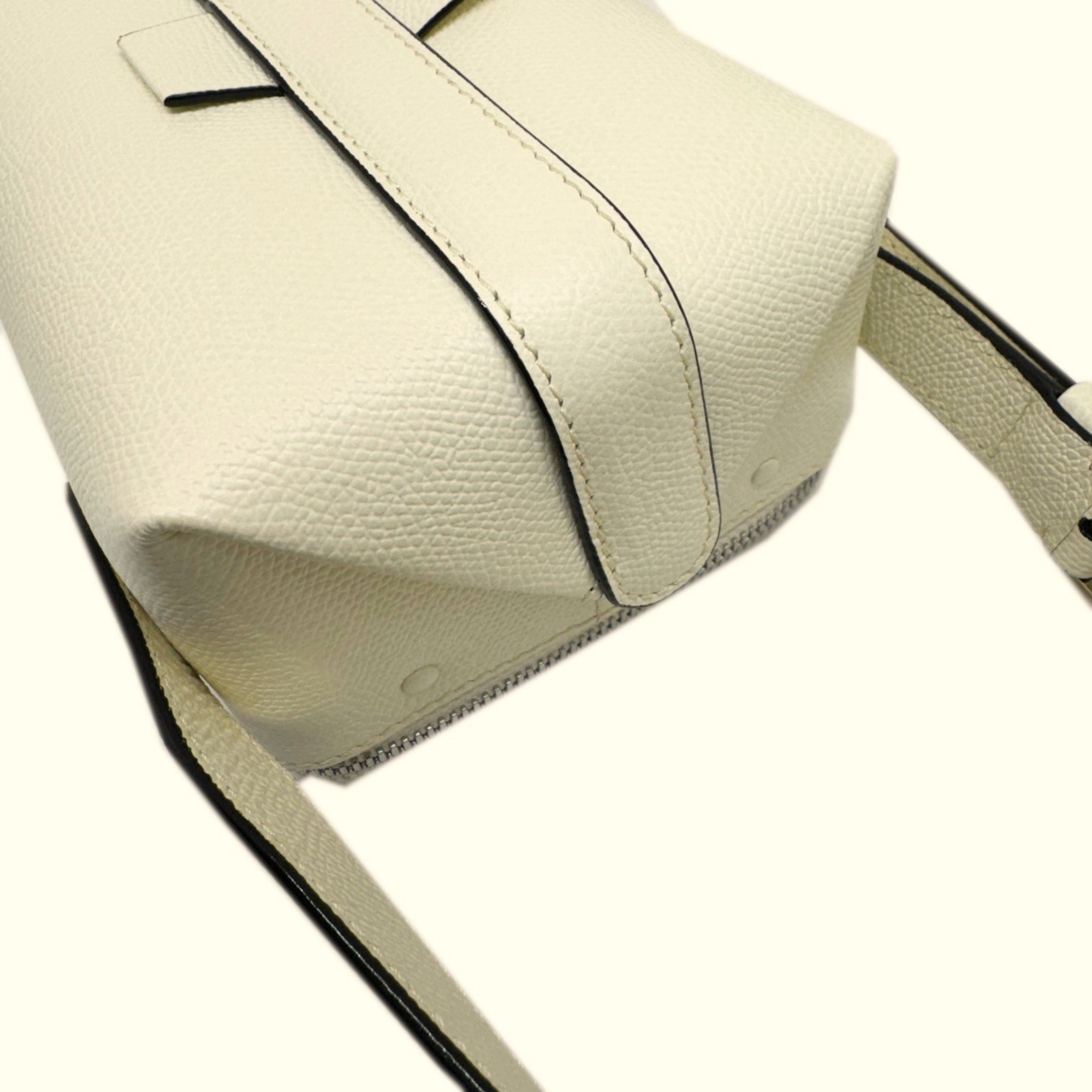 Valextra Trick Track Crossbody Shoulder Bag Leather Women's White