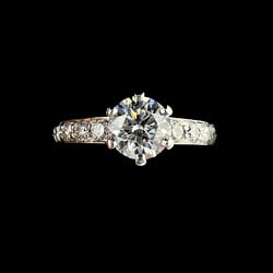 Tiffany & Co. Solitaire Ring Diamond 0.6ct #8 Silver VS1 Ladies