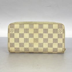 Louis Vuitton Long Wallet Damier Azur Zippy N60019 White Men's Women's