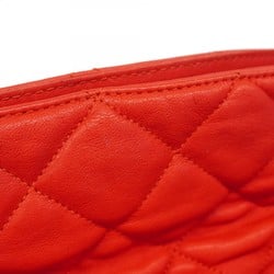 Chanel Shoulder Bag Matelasse Lambskin Red Women's