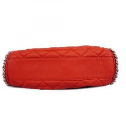 Chanel Shoulder Bag Matelasse Lambskin Red Women's