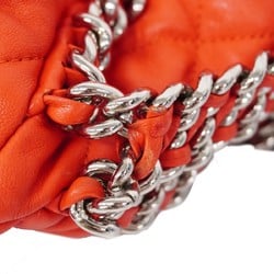 Chanel Shoulder Bag Matelasse Lambskin Red Women's