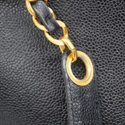 Chanel Shoulder Bag Triple Coco Caviar Skin Black Women's