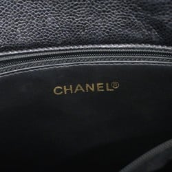 Chanel Shoulder Bag Triple Coco Caviar Skin Black Women's