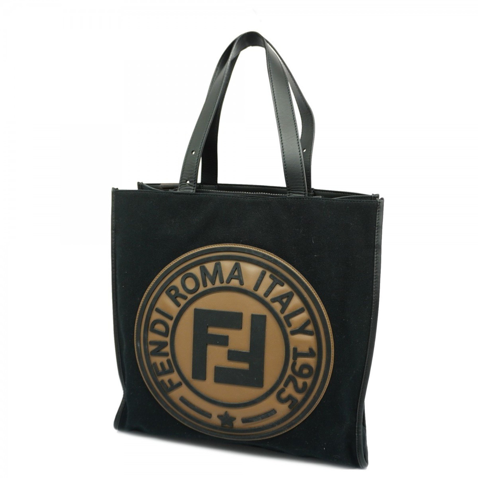 Fendi Tote Bag Canvas Black Women's