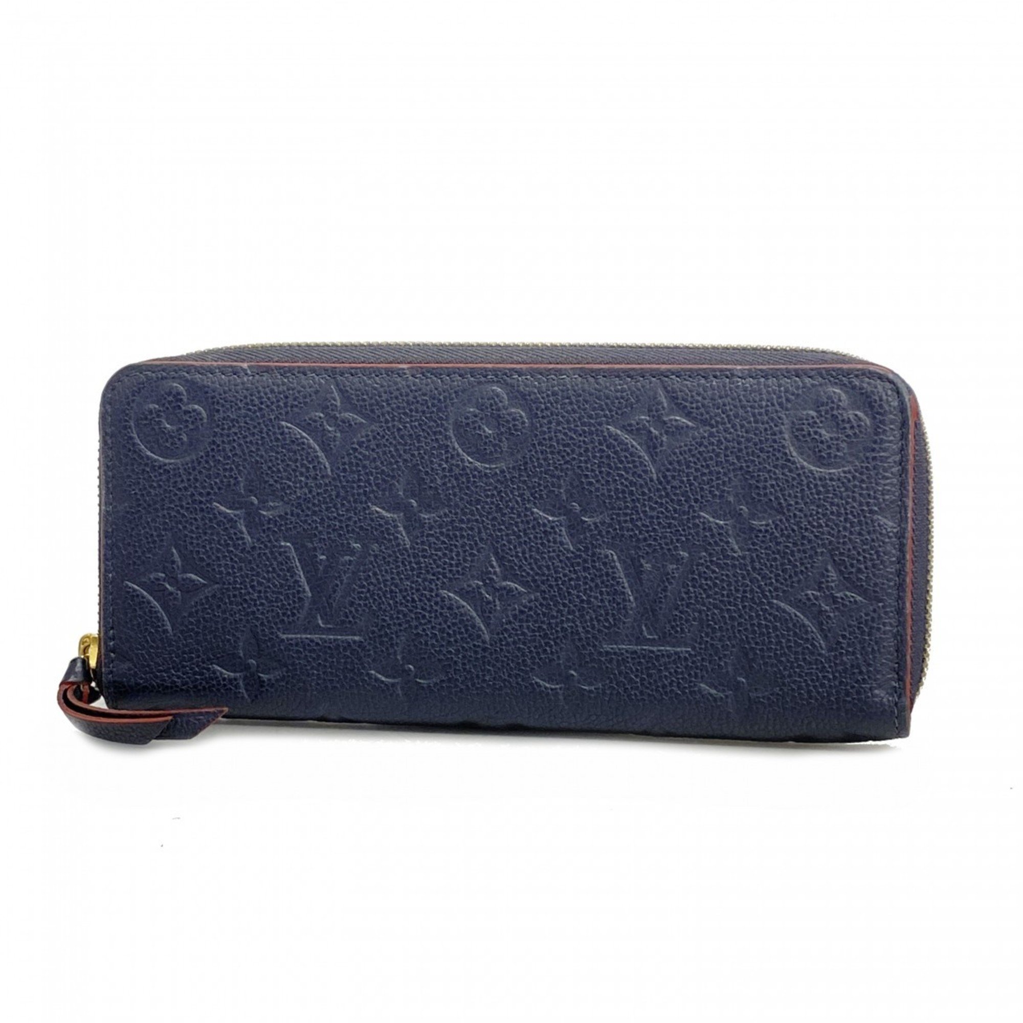 Louis Vuitton Long Wallet Monogram Empreinte Portefeuille Clemence M69415 Marine Rouge Ladies