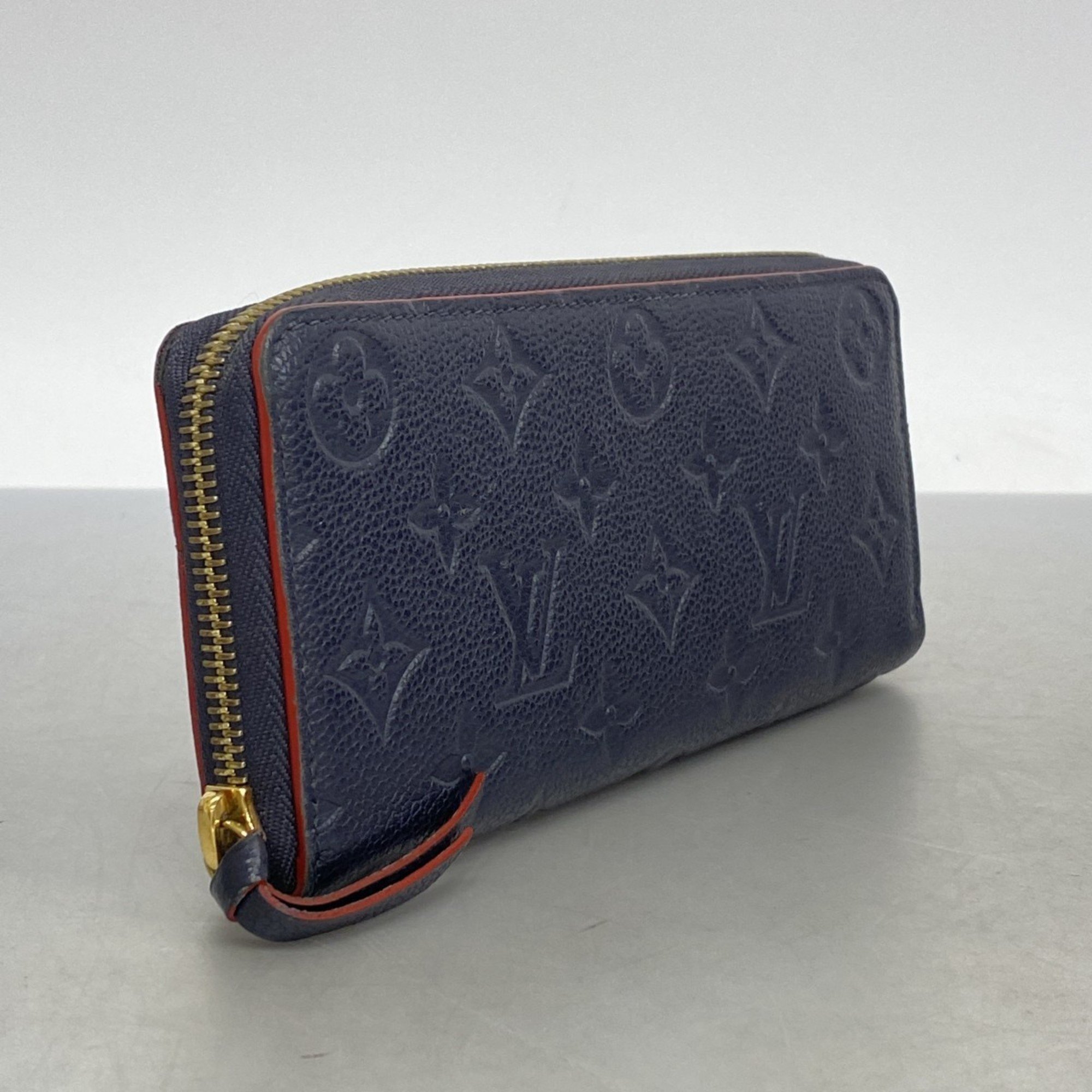 Louis Vuitton Long Wallet Monogram Empreinte Portefeuille Clemence M69415 Marine Rouge Ladies