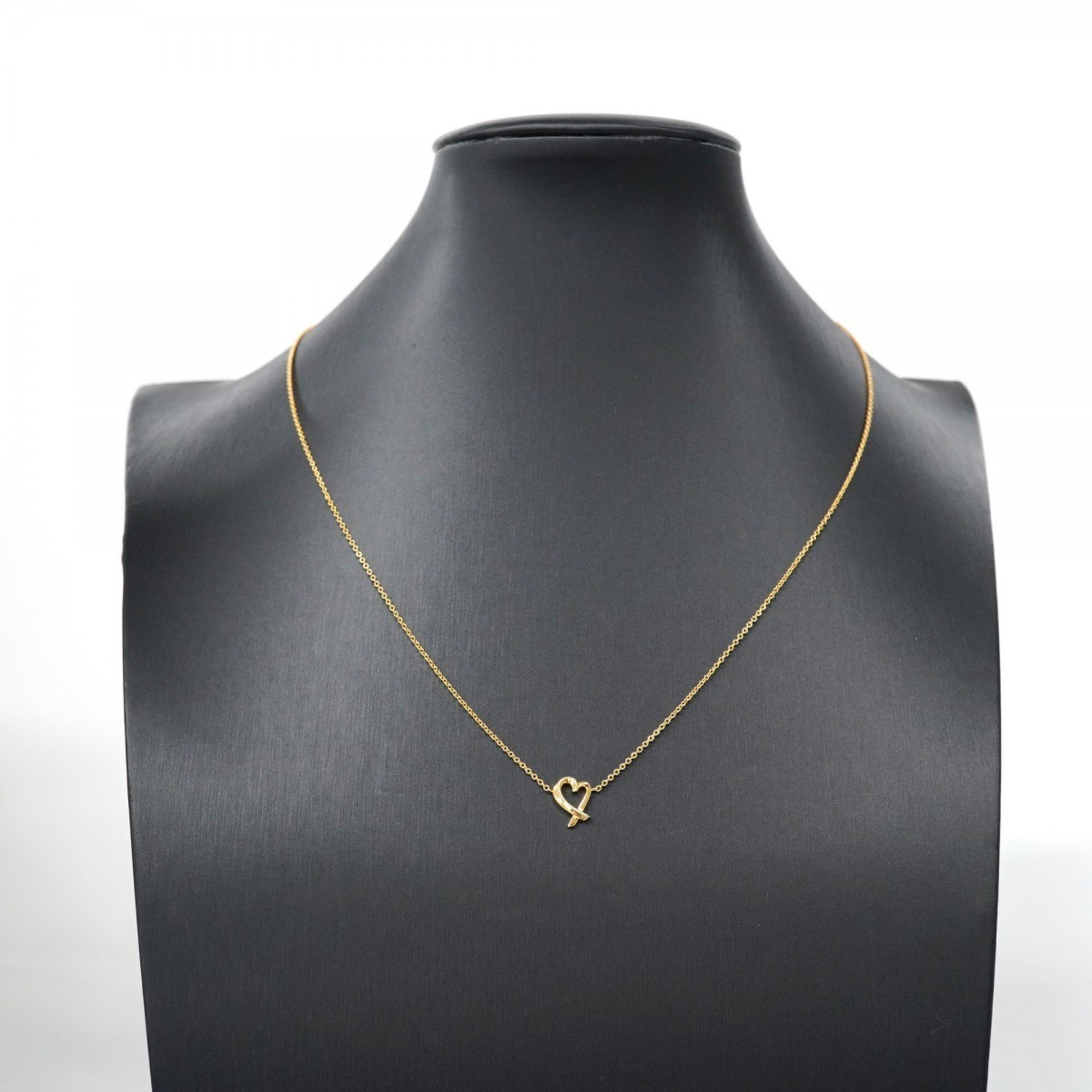 Tiffany Necklace Loving Heart K18YG Yellow Gold Ladies