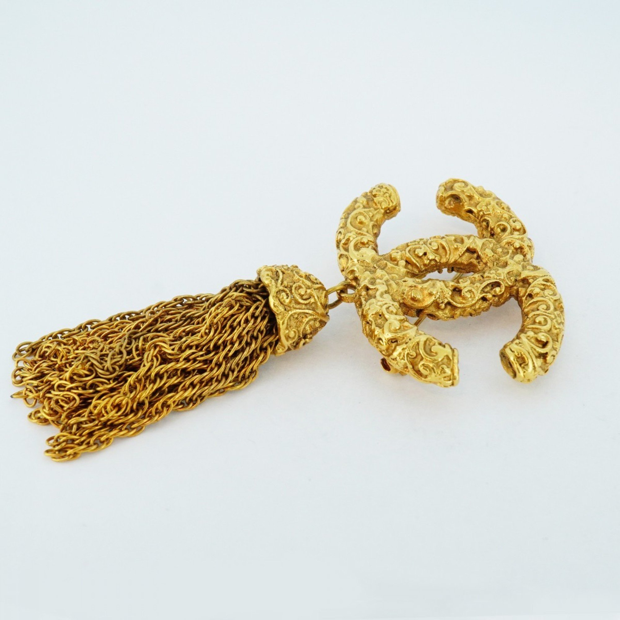 Chanel Brooch Coco Mark GP Plated Gold Ladies