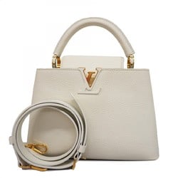 Louis Vuitton Handbag Taurillon Capucines BB M55832 Snow Ladies