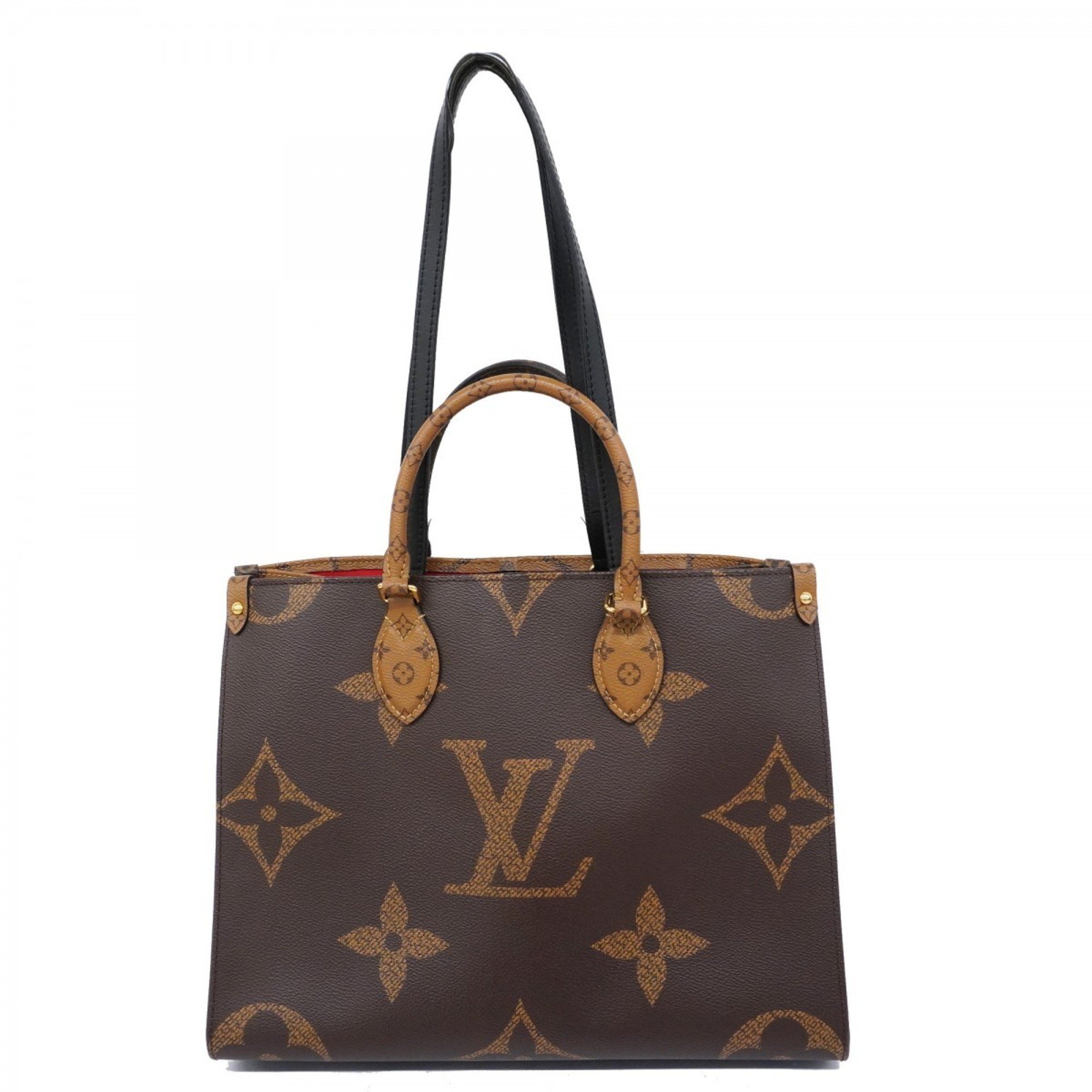 Louis Vuitton Tote Bag Monogram Reverse Giant On the Go MM M45321 Brown Women's