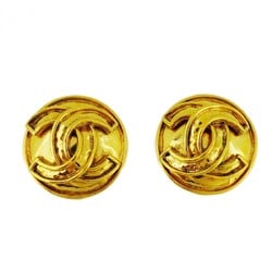 Chanel Earrings Coco Mark Circle GP Plated Gold Ladies