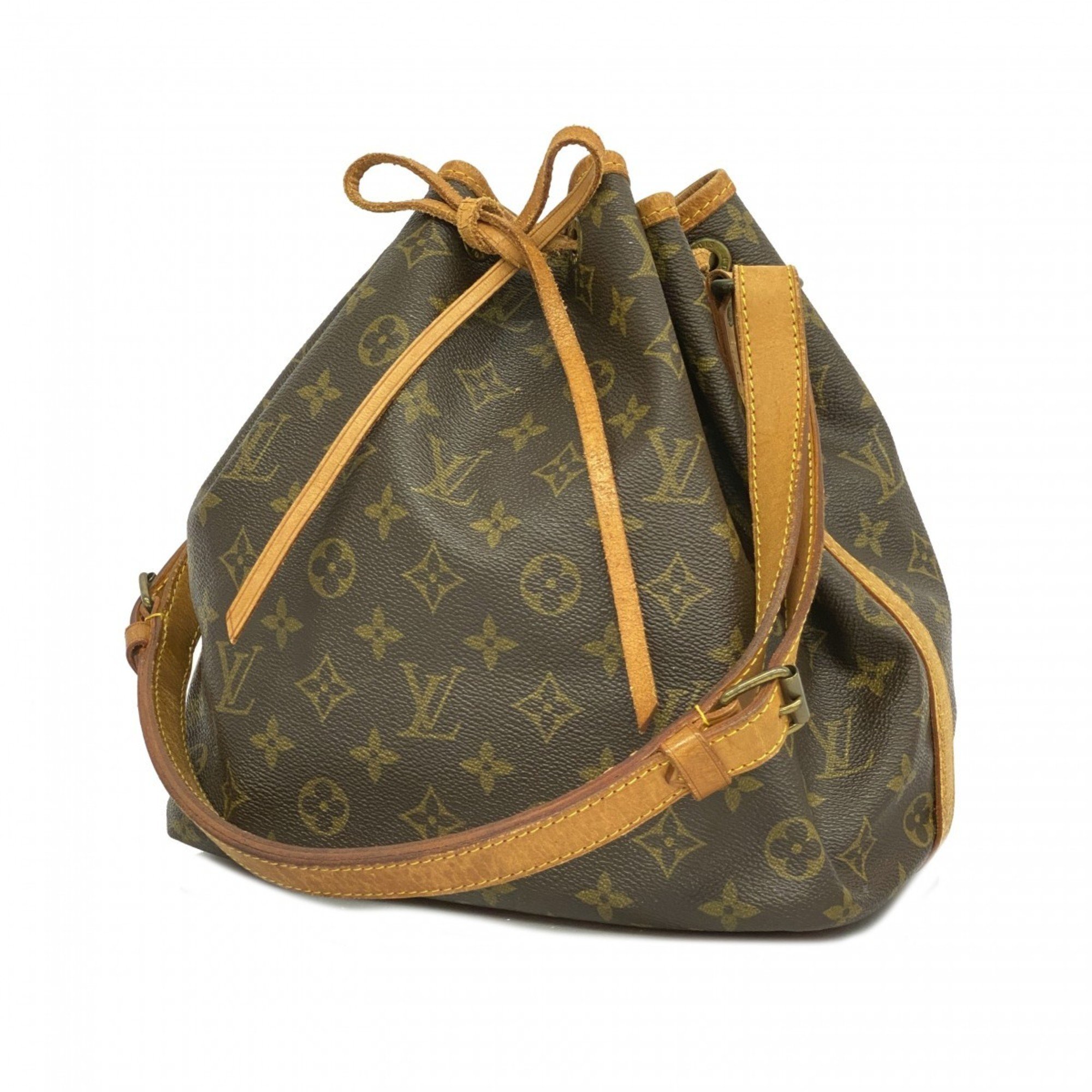 Louis Vuitton Shoulder Bag Monogram Petit Noe M42226 Brown Ladies