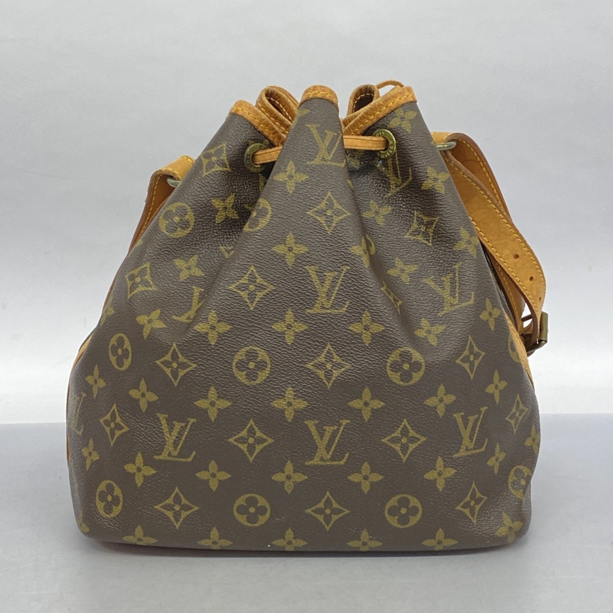 Louis Vuitton Shoulder Bag Monogram Petit Noe M42226 Brown Ladies