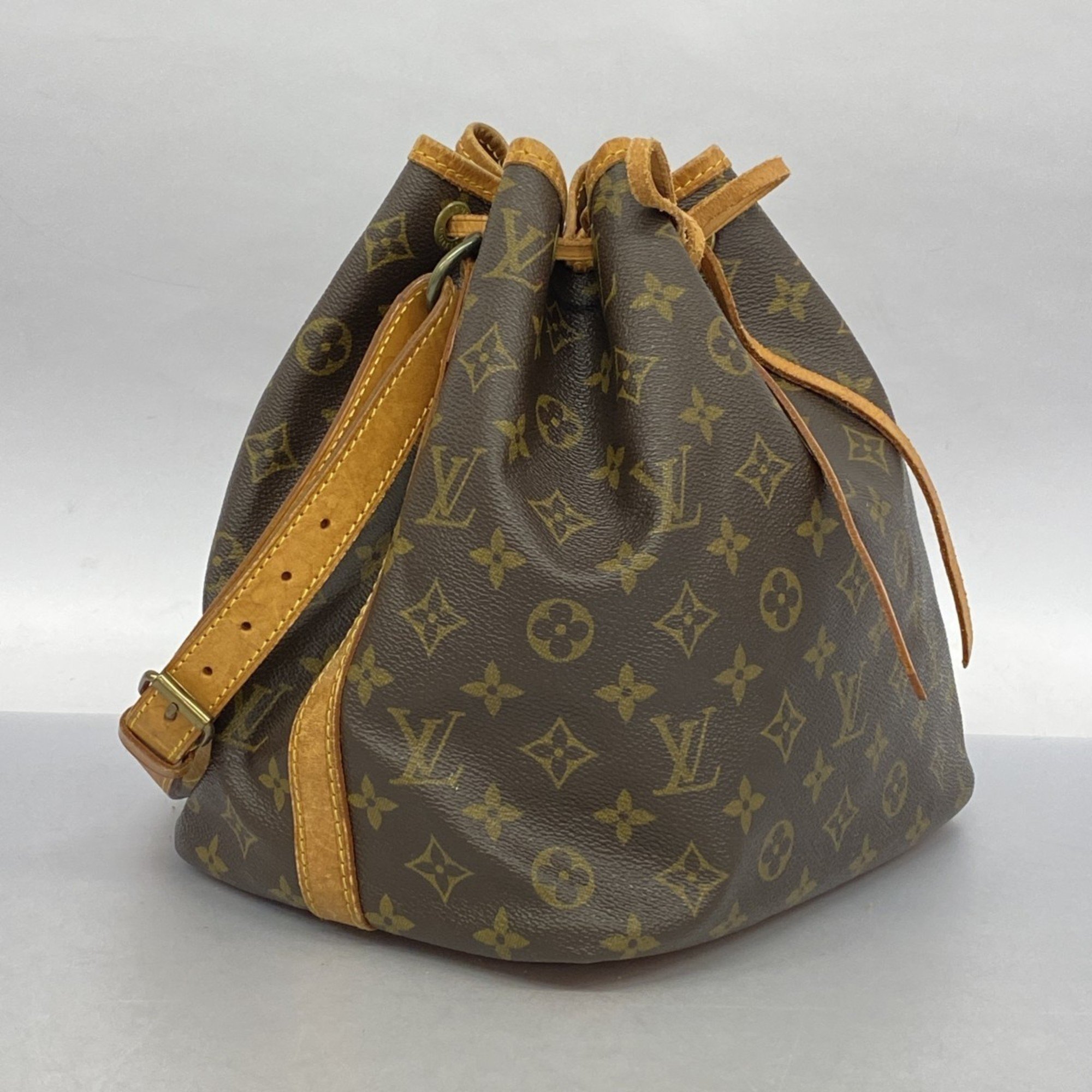 Louis Vuitton Shoulder Bag Monogram Petit Noe M42226 Brown Ladies