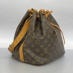 Louis Vuitton Shoulder Bag Monogram Petit Noe M42226 Brown Ladies