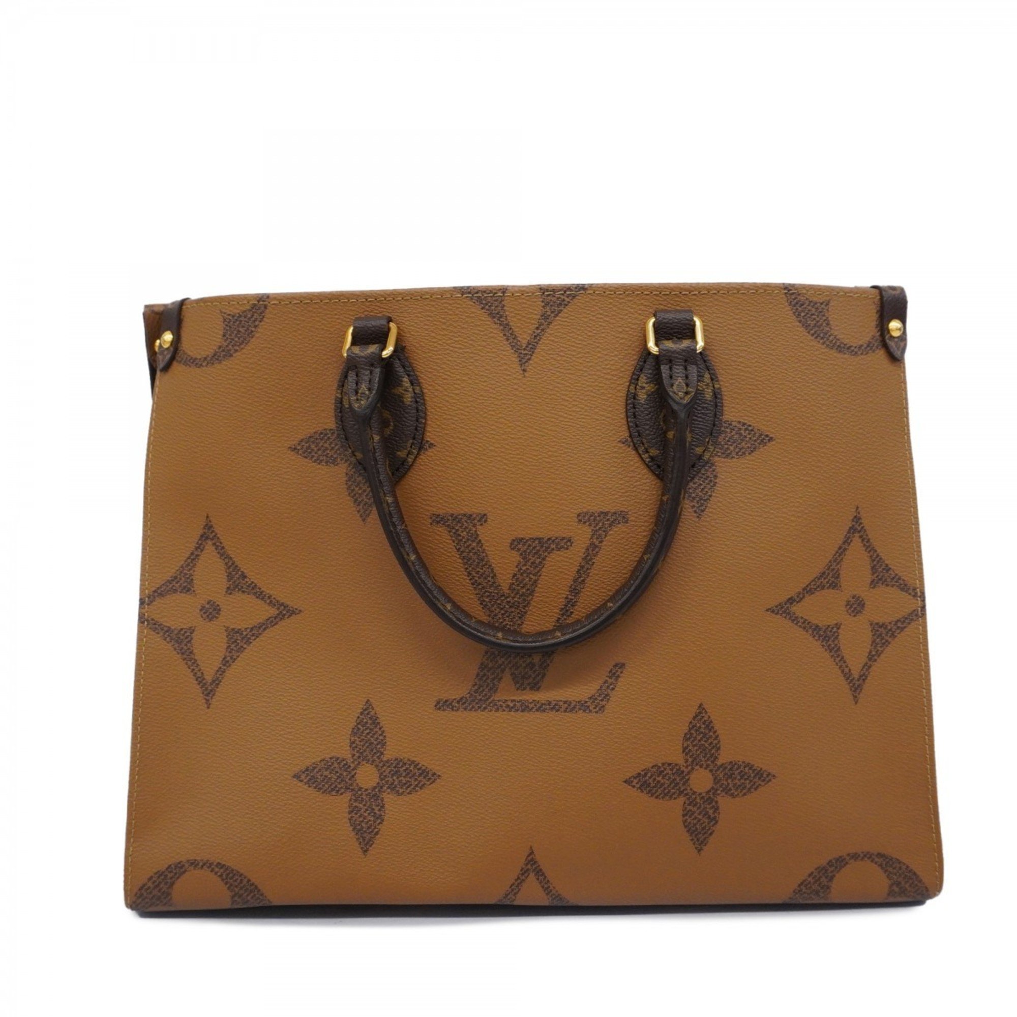 Louis Vuitton Tote Bag Monogram Reverse Giant On the Go MM M45321 Brown Women's