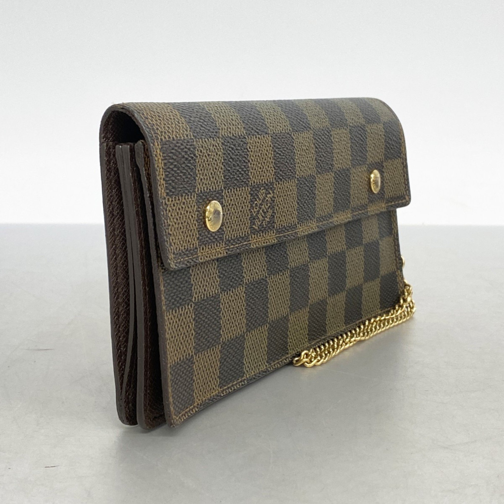 Louis Vuitton Long Wallet Damier Portefeuille Arcodion N60002 Ebene Men's