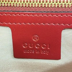 Gucci Shoulder Bag GG Marmont Leather Red Black Women's