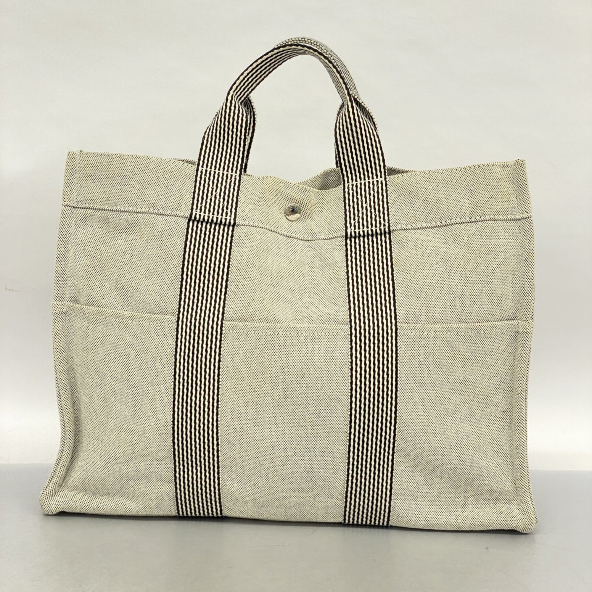 Hermes Tote Bag New Fool Toe MM Canvas Grey Women's