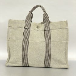 Hermes Tote Bag New Fool Toe MM Canvas Grey Women's