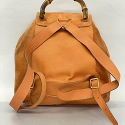 Gucci Backpack Daypack Bamboo Suede Orange Women's