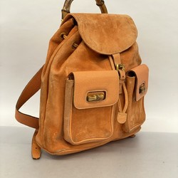 Gucci Backpack Daypack Bamboo Suede Orange Women's