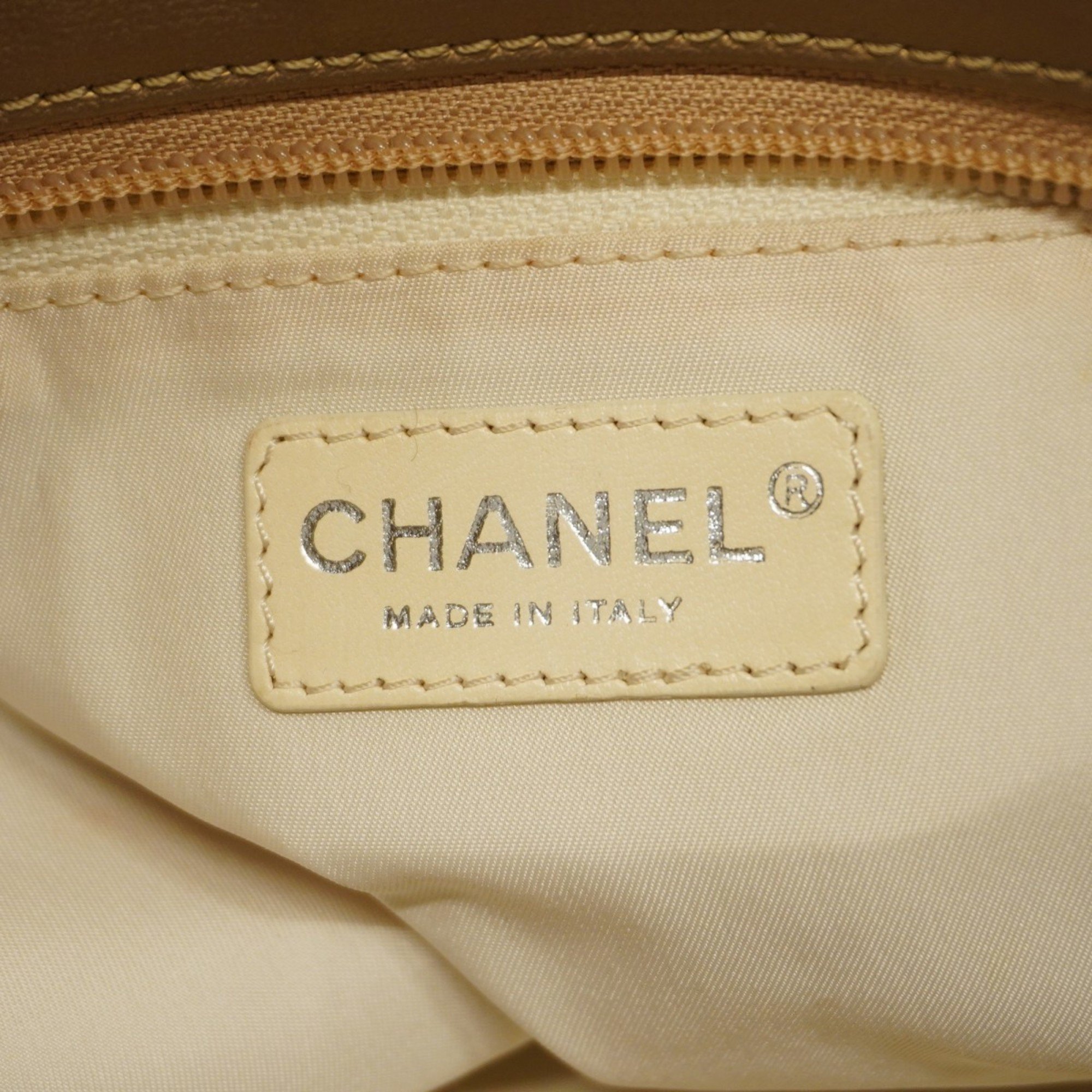 Chanel Tote Bag Paris Biarritz Canvas Gold Beige Women's