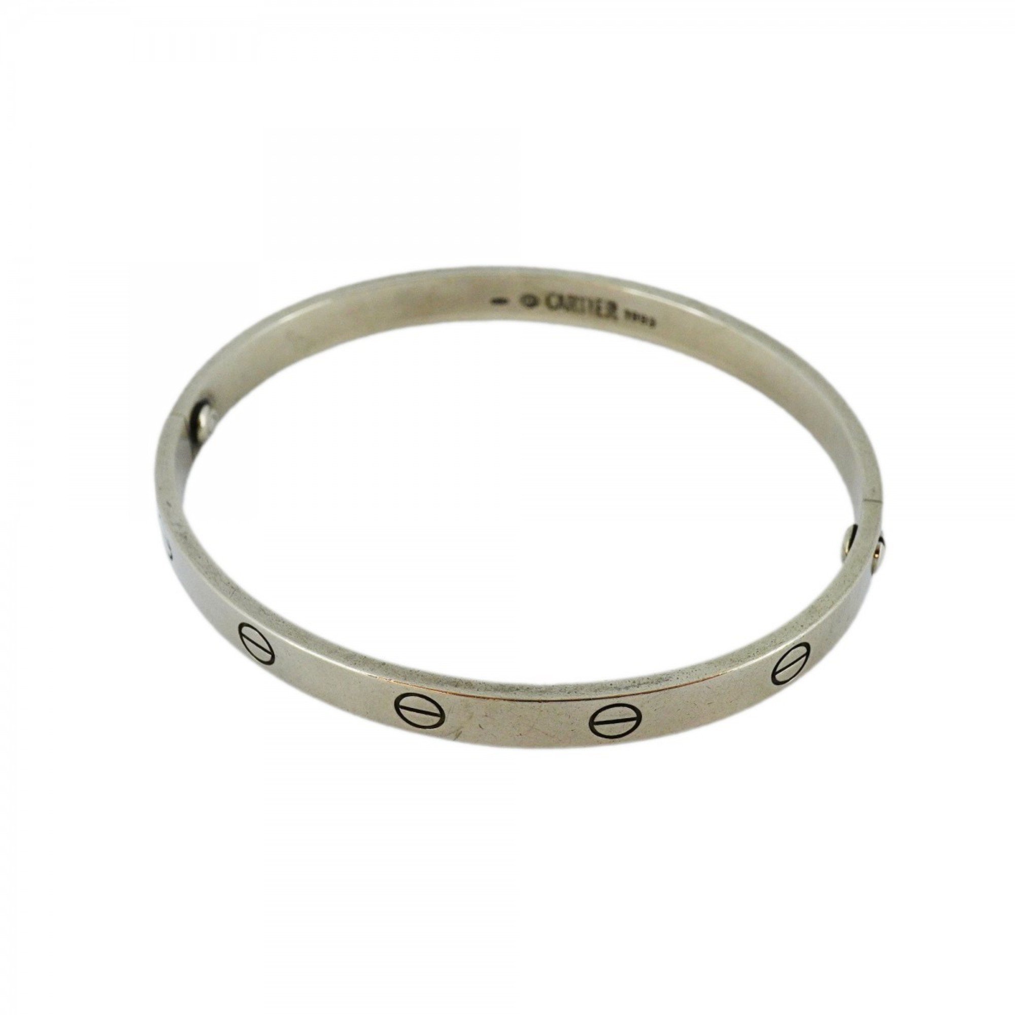 Cartier Bangle Love Bracelet K18WG White Gold Men's Women's