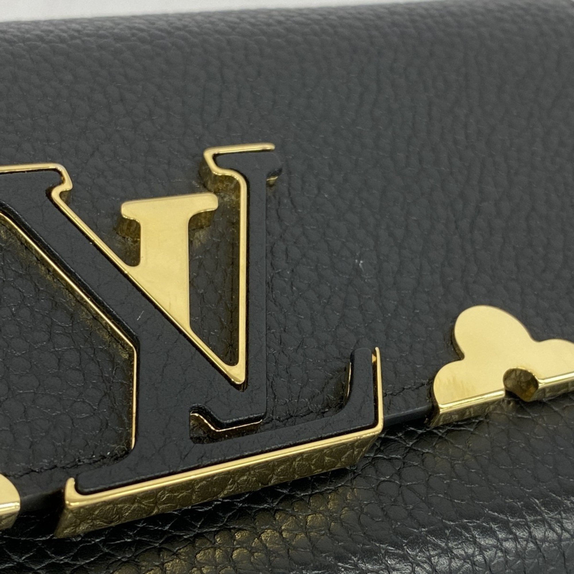 Louis Vuitton Long Wallet Portefeuille Capucines M64551 Noir Ladies