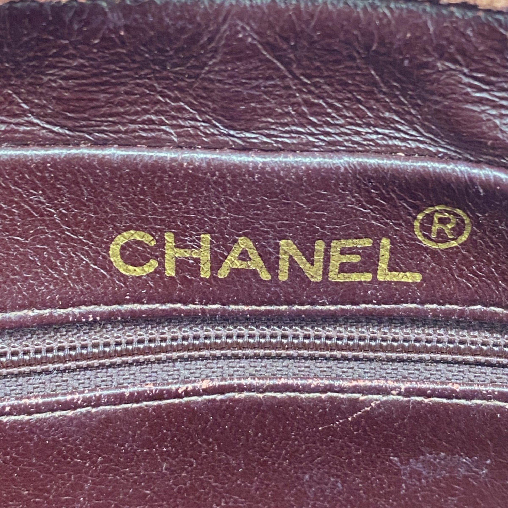 Chanel Shoulder Bag Matelasse Lambskin Bordeaux Women's