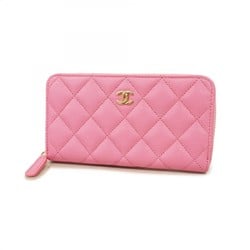 Chanel Wallet/Coin Case Matelasse Caviar Skin Pink Women's