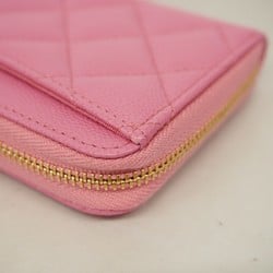 Chanel Wallet/Coin Case Matelasse Caviar Skin Pink Women's